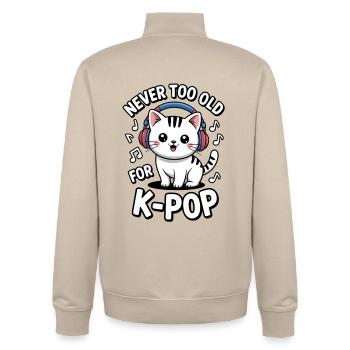 K-Pop Drôle Musique coréenne - Sweat zippé unisexe en coton bio Stanley/Stella - beige crème - Dos - AI Model Male 185 dark (185cm)