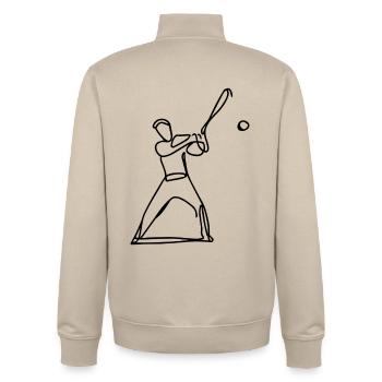 Baseballspieler Zeichnung - Unisex Organic Zip Sweatshirt von Stanley/Stella - Cremebeige - Hinten - AI Model Male 185 dark (185cm)