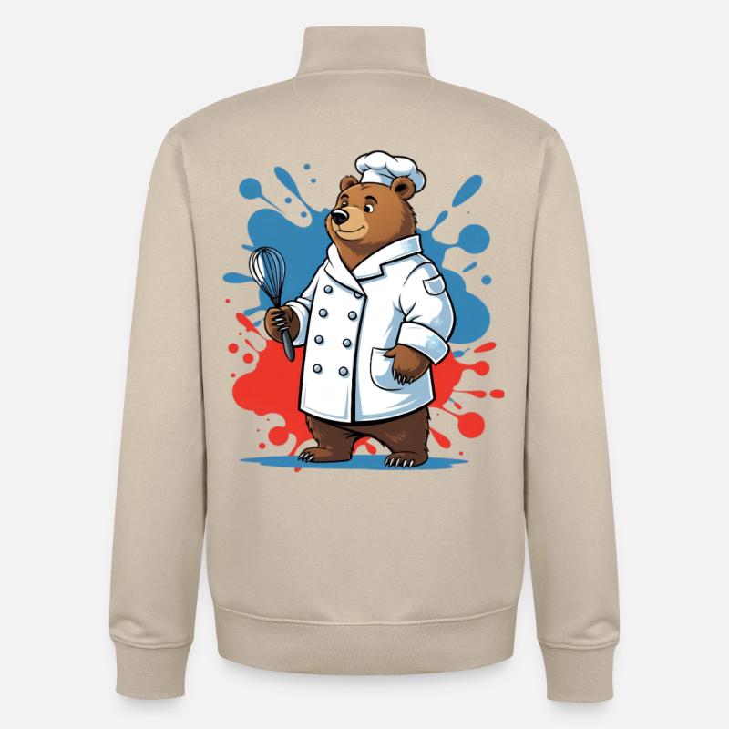 Conception de Bärenkoch - Sweat zippé unisexe en coton bio Stanley/Stella - beige crème