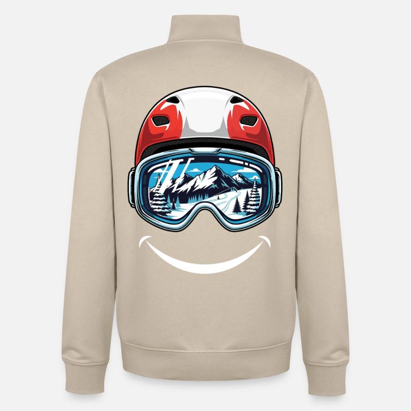 Casque de ski Rouge Blanc Autriche - Sweat zippé unisexe en coton bio Stanley/Stella - beige crème