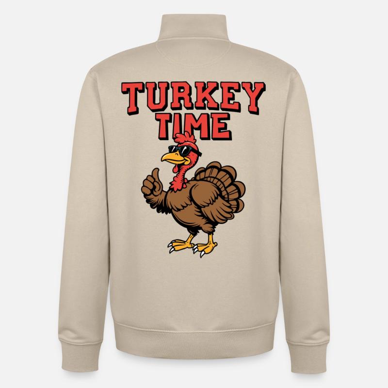 Heure de la dinde - Sweat zippé unisexe en coton bio Stanley/Stella - beige crème