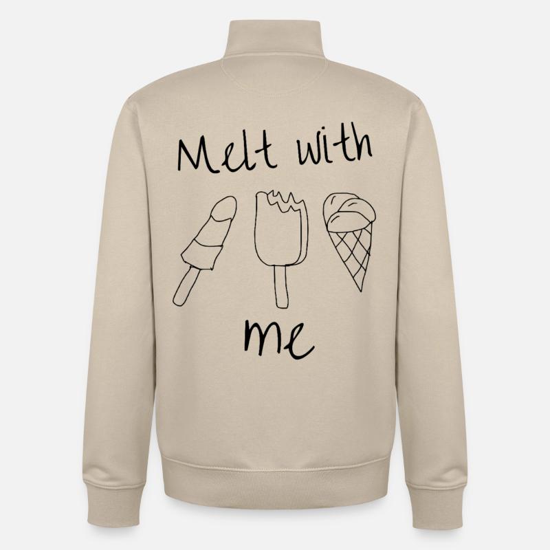 Fondez avec moi | Glace - Sweat zippé unisexe en coton bio Stanley/Stella - beige crème