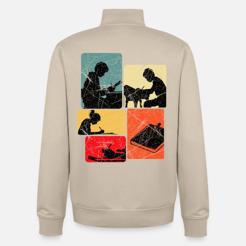 Writer Author Writer Writing Gift - Unisex Organic Zip Sweatshirt by Stanley/Stella - desert dust