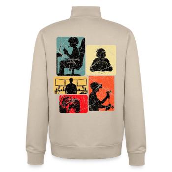 Gamer Gaming zocken - Unisex Organic Zip Sweatshirt von Stanley/Stella - Cremebeige - Hinten - AI Model Male 185 dark (185cm)