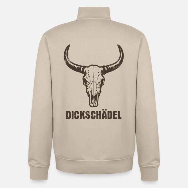 Stierkopf Schädel mit Hörnern - Dickschädel - Unisex Organic Zip Sweatshirt von Stanley/Stella - Cremebeige