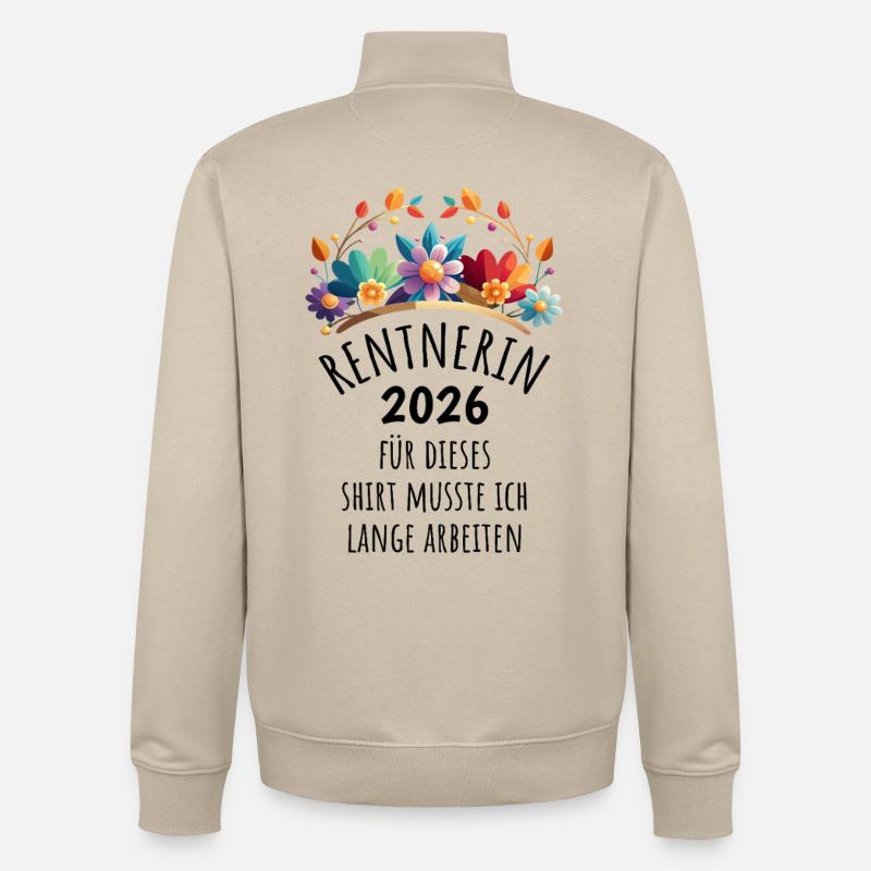 Rente | Retraité 2026 | Retraite - Sweat zippé unisexe en coton bio Stanley/Stella - beige crème