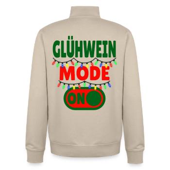 Glühwein Mode ON - Unisex Organic Zip Sweatshirt by Stanley/Stella - desert dust - Back - AI Model Male 185 dark (185cm)