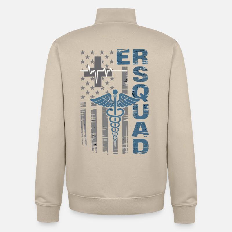 Écusson d’urgence du caducée - Sweat zippé unisexe en coton bio Stanley/Stella - beige crème