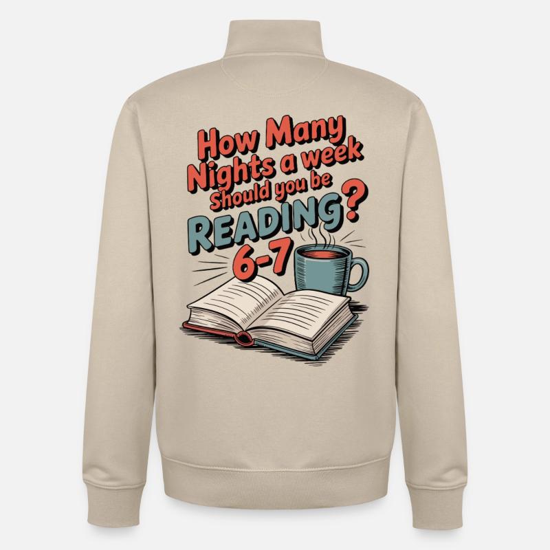 Lese-Motivation 6-7 Nächte Retro Blumen - Unisex Organic Zip Sweatshirt von Stanley/Stella - Cremebeige