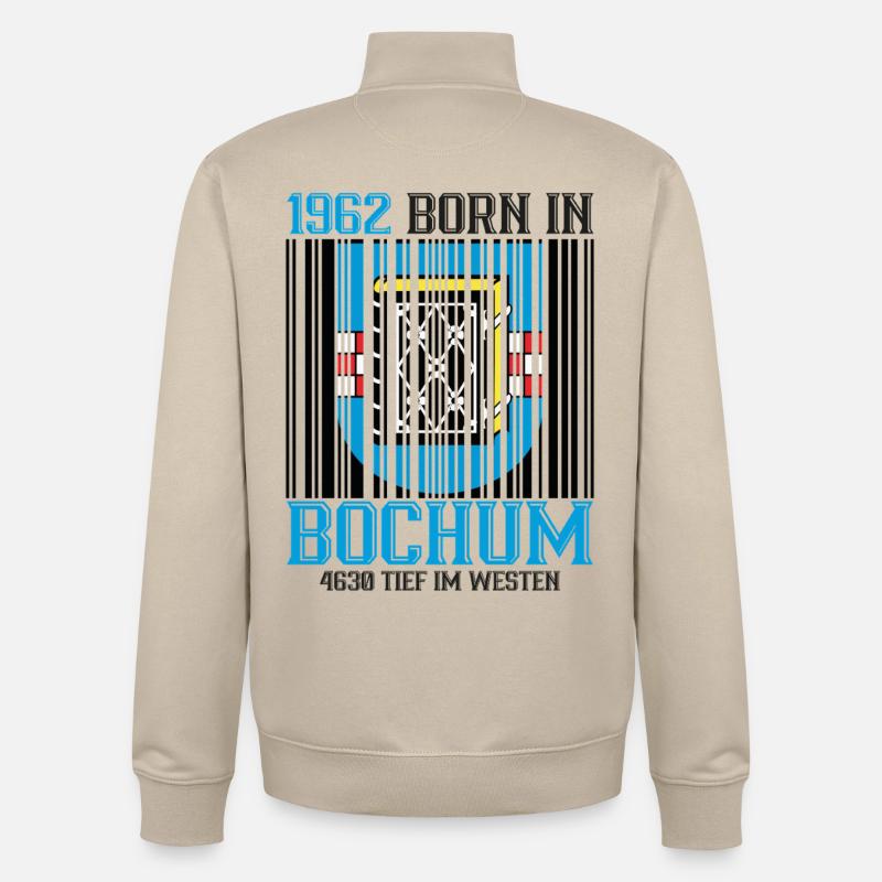 1962 Bochum Né en Occident - Sweat zippé unisexe en coton bio Stanley/Stella - beige crème