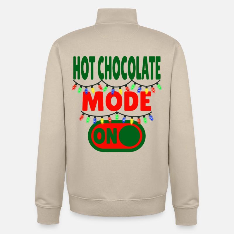 Mode chocolat chaud activé - Sweat zippé unisexe en coton bio Stanley/Stella - beige crème