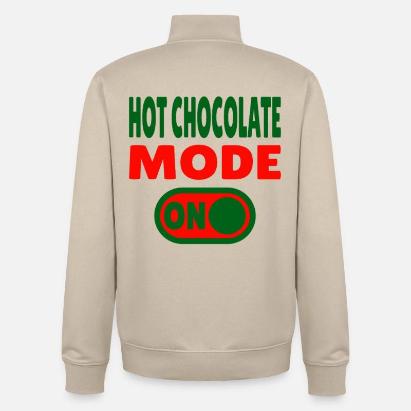 Mode chocolat chaud activé - Sweat zippé unisexe en coton bio Stanley/Stella - beige crème