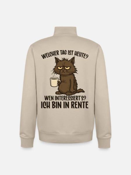 Pension, retraité, retraitée, retraite, drôle - Sweat zippé unisexe en coton bio Stanley/Stella - beige crème