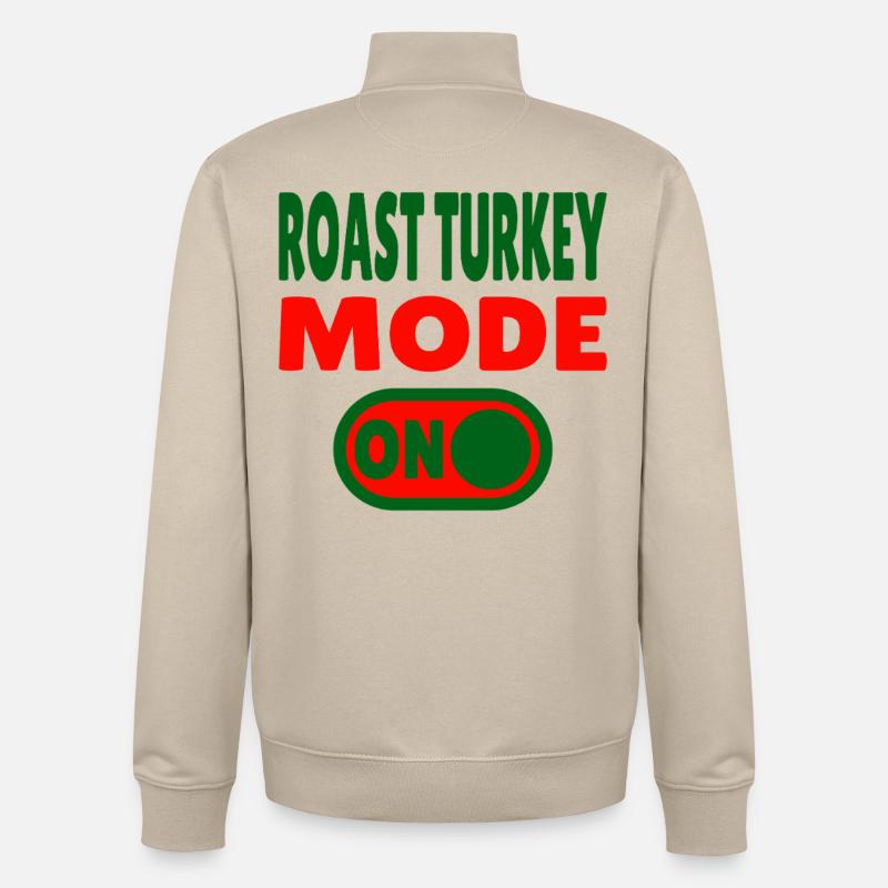 Mode dinde rôtie activé - Sweat zippé unisexe en coton bio Stanley/Stella - beige crème