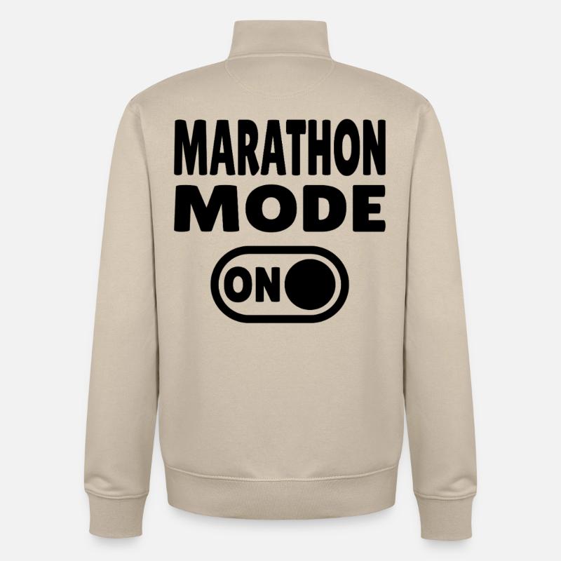 Marathon Mode On – Running with passion - Unisex Organic Zip Sweatshirt by Stanley/Stella - desert dust