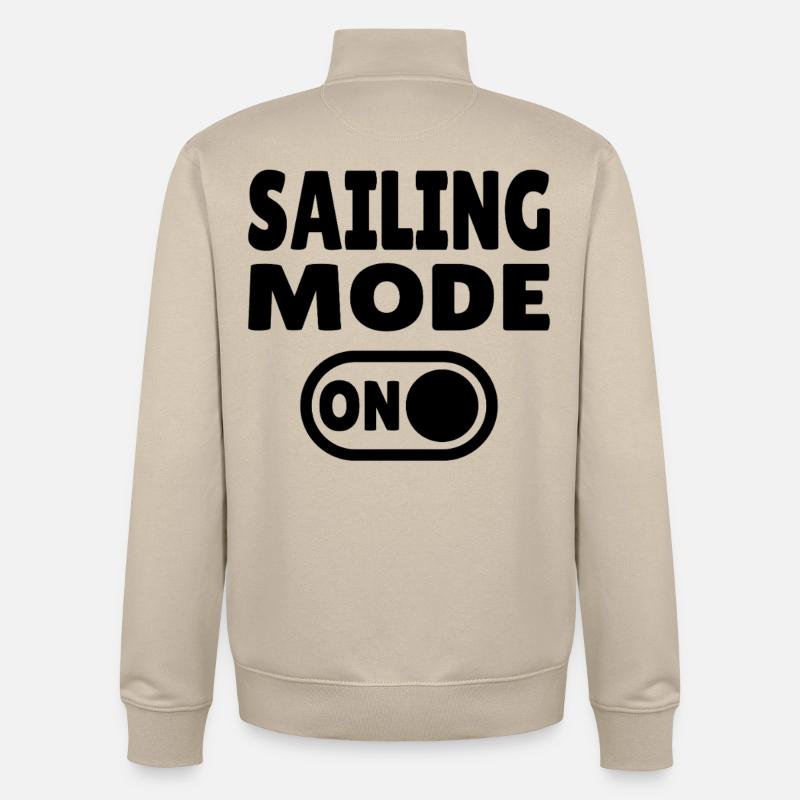 Mode Navigation Activé - Navigation Active - Sweat zippé unisexe en coton bio Stanley/Stella - beige crème