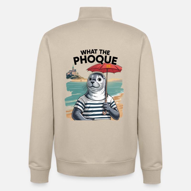 Normandy Seal Pride Humor-Geschenk - Unisex Organic Zip Sweatshirt von Stanley/Stella - Cremebeige
