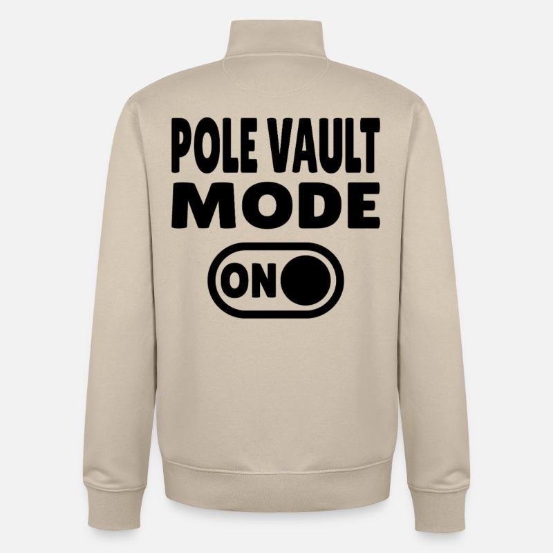 Pole Vault Mode ON – Stabhochsprung - Unisex Organic Zip Sweatshirt von Stanley/Stella - Cremebeige