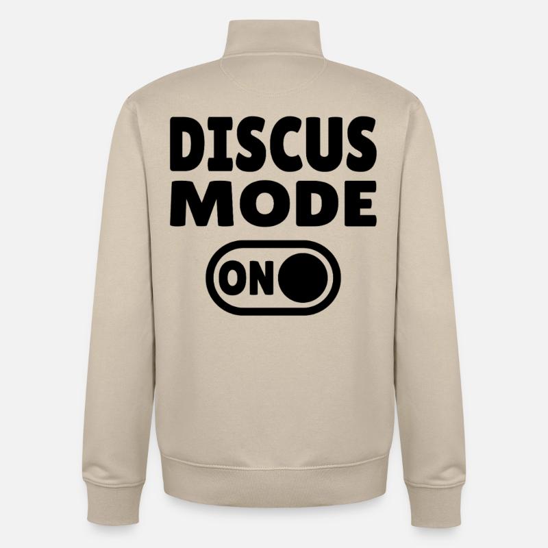 Discus Mode ON - Diskuswerfer - Unisex Organic Zip Sweatshirt von Stanley/Stella - Cremebeige