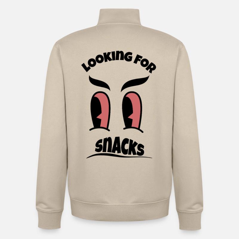 À la recherche de snacks - Sweat zippé unisexe en coton bio Stanley/Stella - beige crème