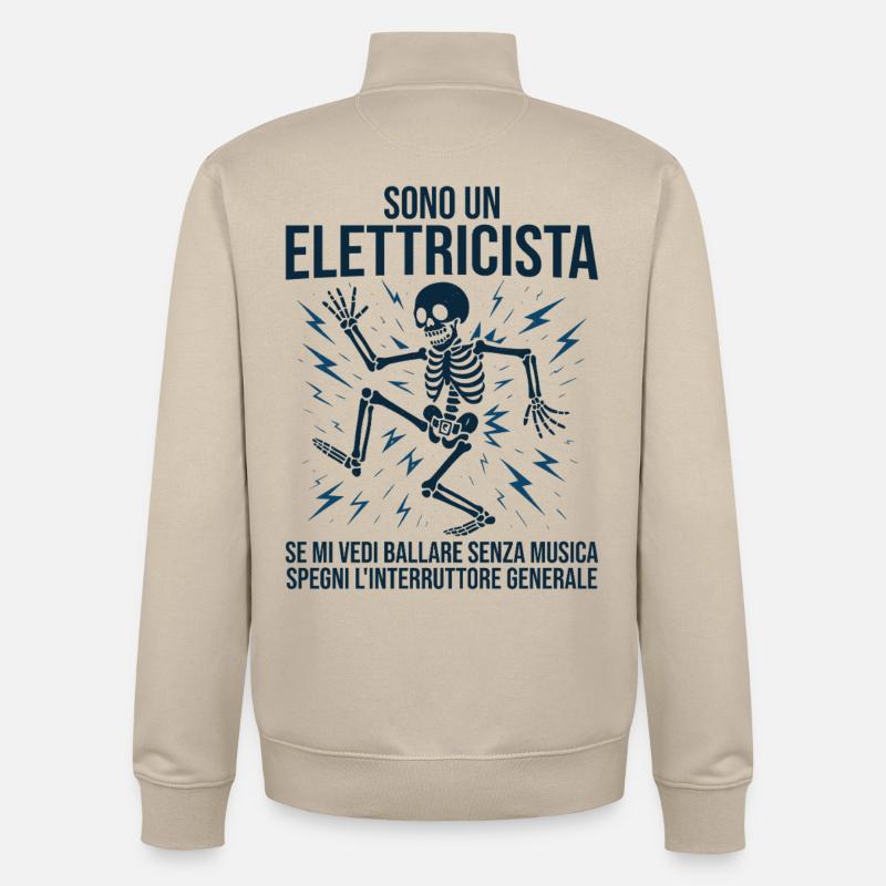 Lustiger Mann, Elektriker, ich bin Elektriker - Unisex Organic Zip Sweatshirt von Stanley/Stella - Cremebeige
