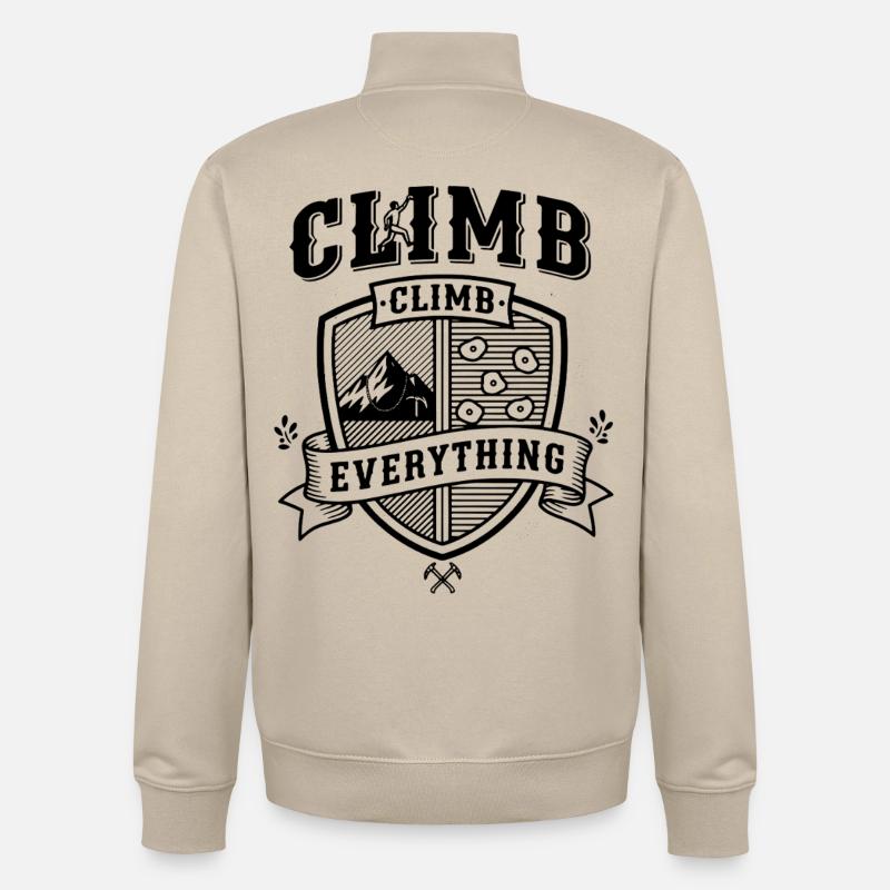 Aventure d’escalade Climb Everything - Sweat zippé unisexe en coton bio Stanley/Stella - beige crème
