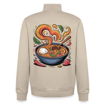 Magie du cœur de ramen avec parfum de légumes - Sweat zippé unisexe en coton bio Stanley/Stella - beige crème - Dos - AI Model Male 185 dark (185cm)