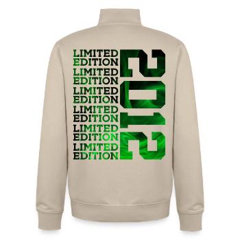LIMITED EDITION 2012 14 JAHRE 14. GEBURTSTAG - Unisex Organic Zip Sweatshirt von Stanley/Stella - Cremebeige - Hinten - AI Model Male 185 dark (185cm)