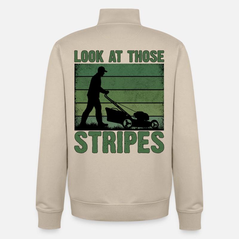 Regarde ces rayures - Sweat zippé unisexe en coton bio Stanley/Stella - beige crème