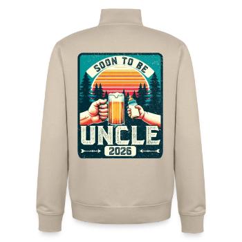 Onkel 2026, Werdender Onkel, Zukünftiger Onkel - Unisex Organic Zip Sweatshirt von Stanley/Stella - Cremebeige - Hinten - AI Model Male 185 dark (185cm)