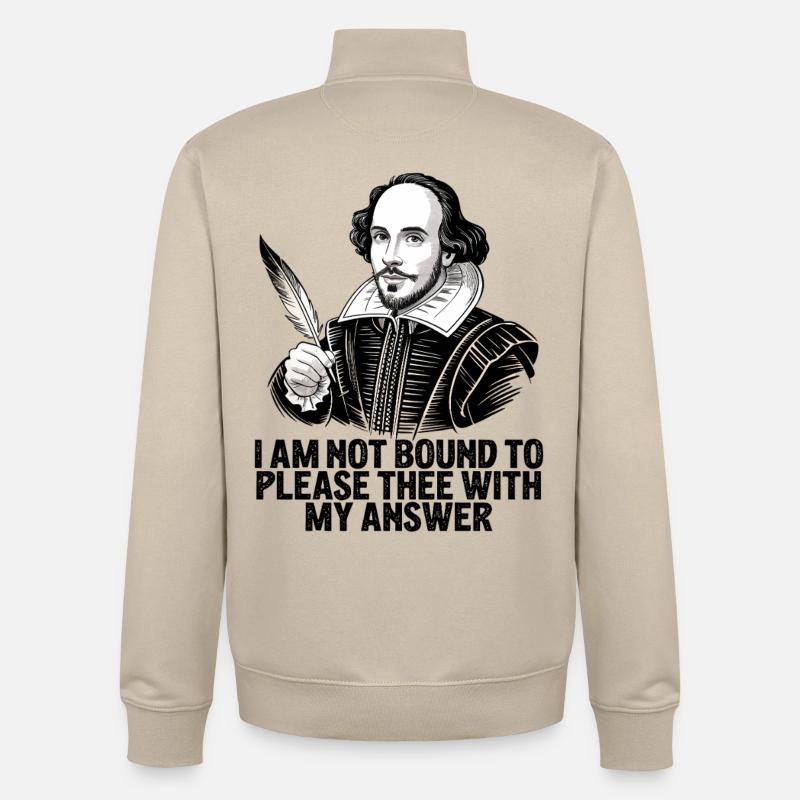 William Shakespeare S’Invite avec ma réponse - Sweat zippé unisexe en coton bio Stanley/Stella - beige crème