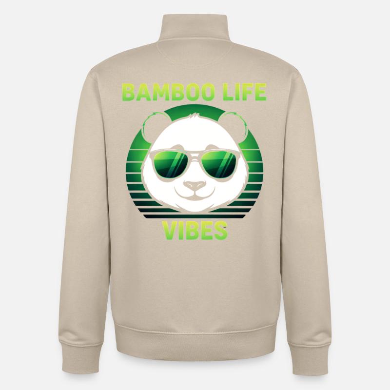 Cooler Panda Bamboo Life Vibes - Unisex Organic Zip Sweatshirt von Stanley/Stella - Cremebeige