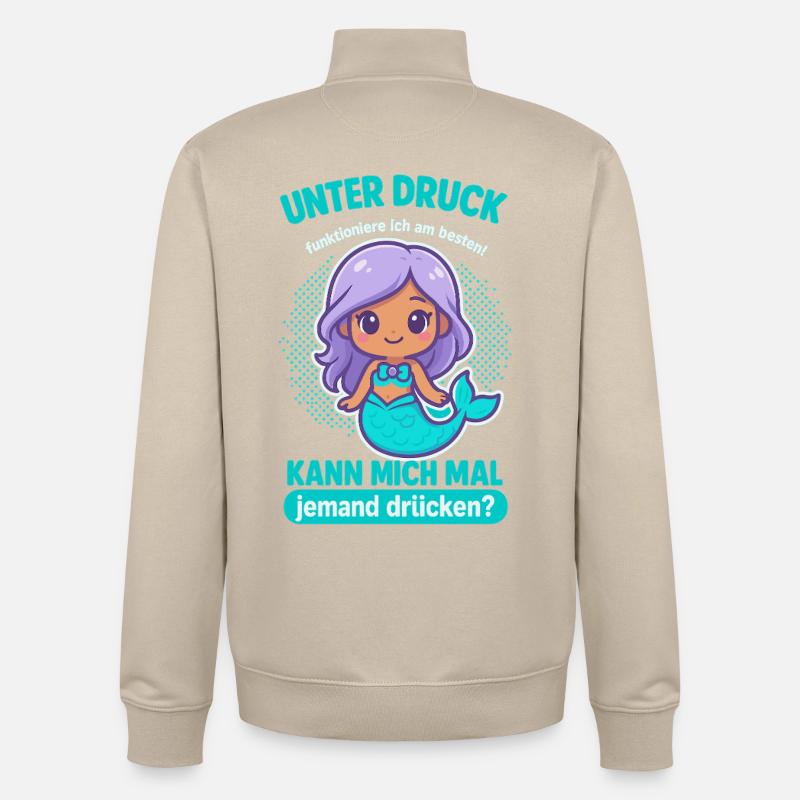Sirène sous pression - Sweat zippé unisexe en coton bio Stanley/Stella - beige crème