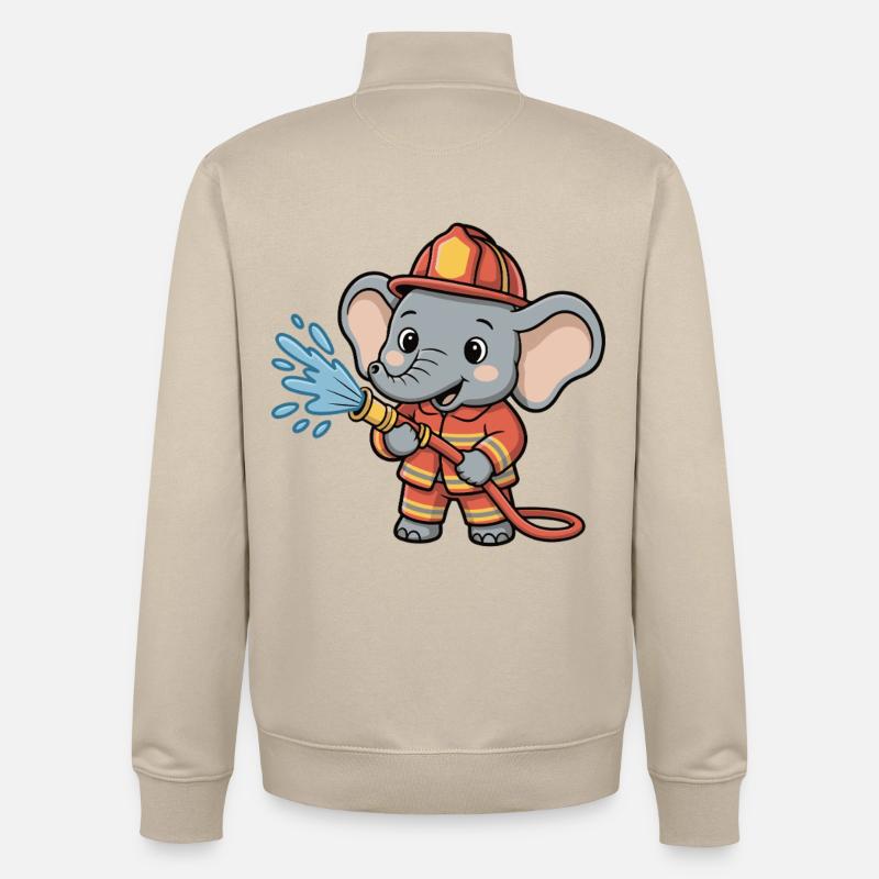 Fire Brigade Elephant Hose Splash - Unisex Organic Zip Sweatshirt by Stanley/Stella - desert dust
