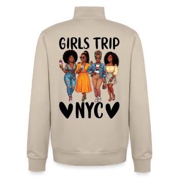 NYC Girls Trip - Unisex Organic Zip Sweatshirt by Stanley/Stella - desert dust - Back - AI Model Male 185 dark (185cm)
