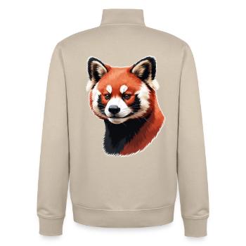 Red Panda Head – Digital Painting - Unisex Organic Zip Sweatshirt by Stanley/Stella - desert dust - Back - AI Model Male 185 dark (185cm)