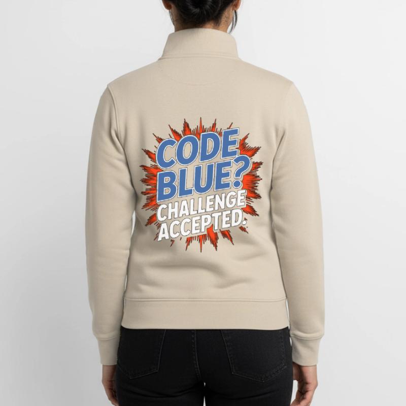 ICU Nurse Code Blue Challenge Trauma Response Unisex Organic Zip Sweatshirt von Stanley/Stella