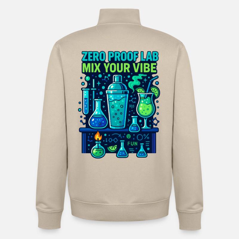 zero proof lab, mocktail chemie - Unisex Organic Zip Sweatshirt von Stanley/Stella - Cremebeige