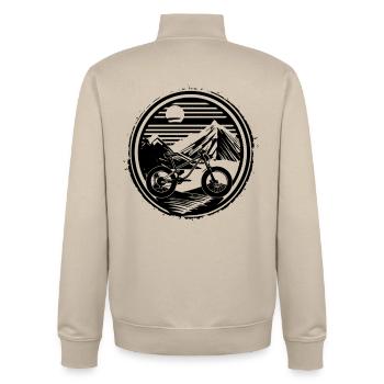Mountainbiken - Unisex Organic Zip Sweatshirt von Stanley/Stella - Cremebeige - Hinten - AI Model Male 185 dark (185cm)