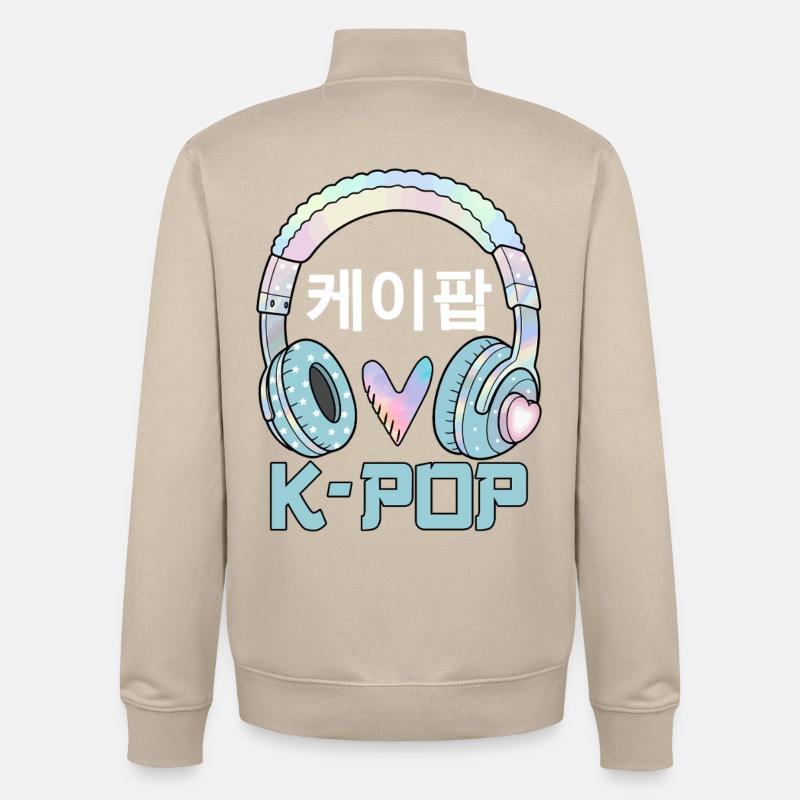 K Pop 케이팝 - Sweat zippé unisexe en coton bio Stanley/Stella - beige crème