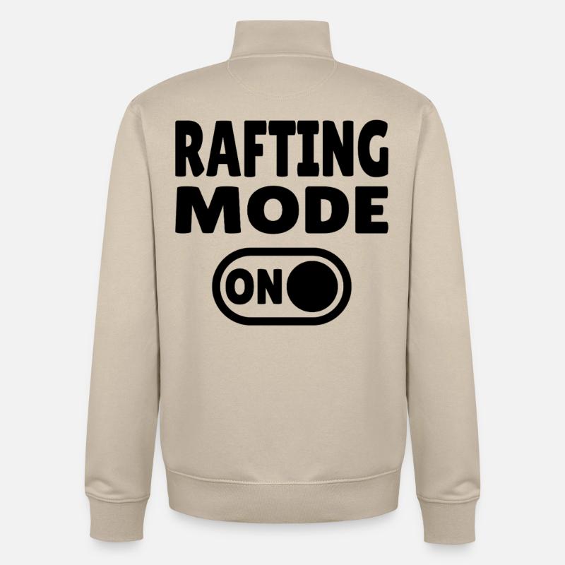 Rafting Mode ON – Wildwasser im Schlauchboot - Unisex Organic Zip Sweatshirt von Stanley/Stella - Cremebeige
