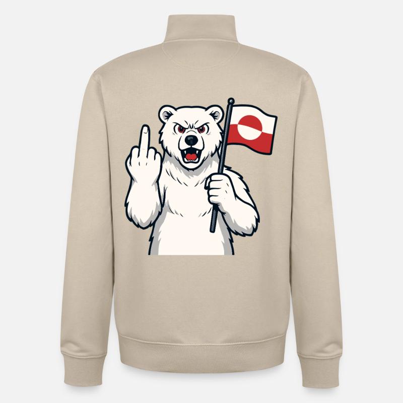 Le Groenland n’est pas à vendre - Sweat zippé unisexe en coton bio Stanley/Stella - beige crème