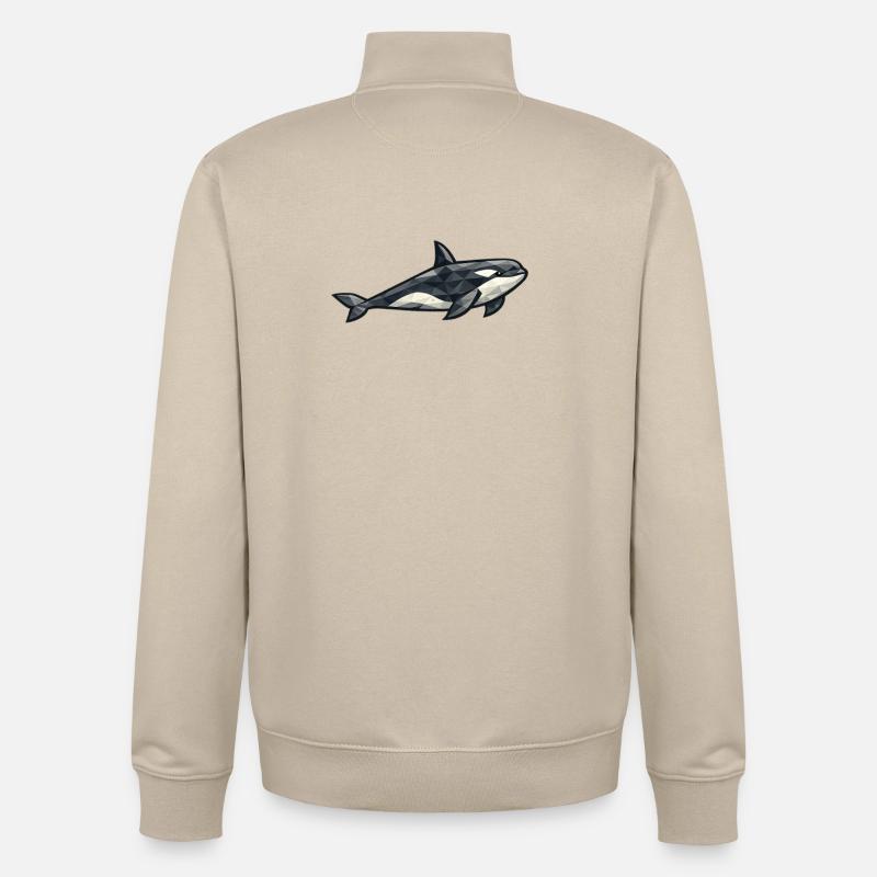 Aarluk - Low poly - Orca - Sweat zippé unisexe en coton bio Stanley/Stella - beige crème