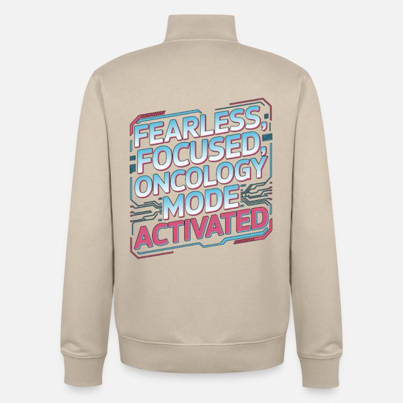 Oncology Nurse Fearless Focused Nurse Practitioner - Unisex Organic Zip Sweatshirt von Stanley/Stella - Cremebeige
