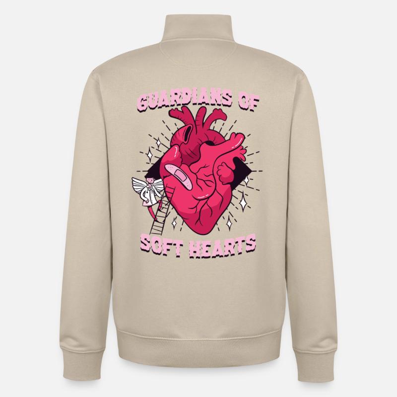 Pflegerin Pfleger Gardiens des Cœurs Doux - Sweat zippé unisexe en coton bio Stanley/Stella - beige crème