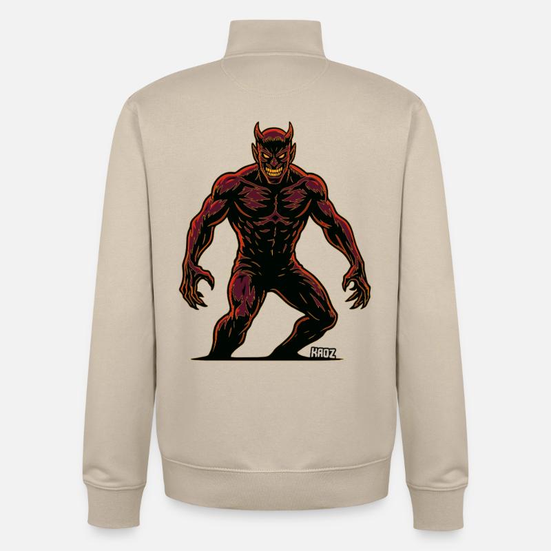 Demon Devil - Unisex Organic Zip Sweatshirt by Stanley/Stella - desert dust