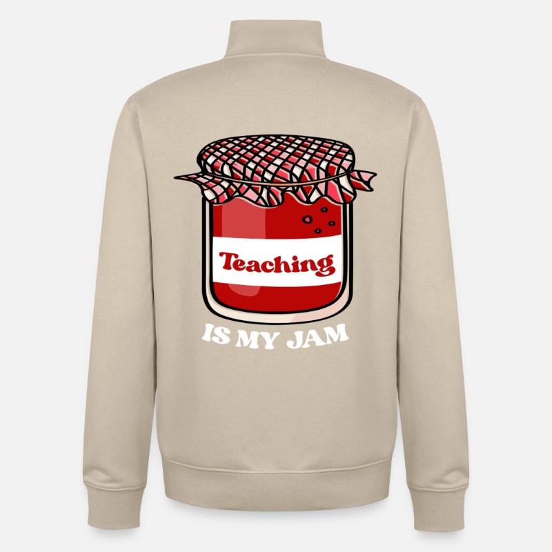 Lehrjam : L’enseignement, c’est mon truc - Sweat zippé unisexe en coton bio Stanley/Stella - beige crème