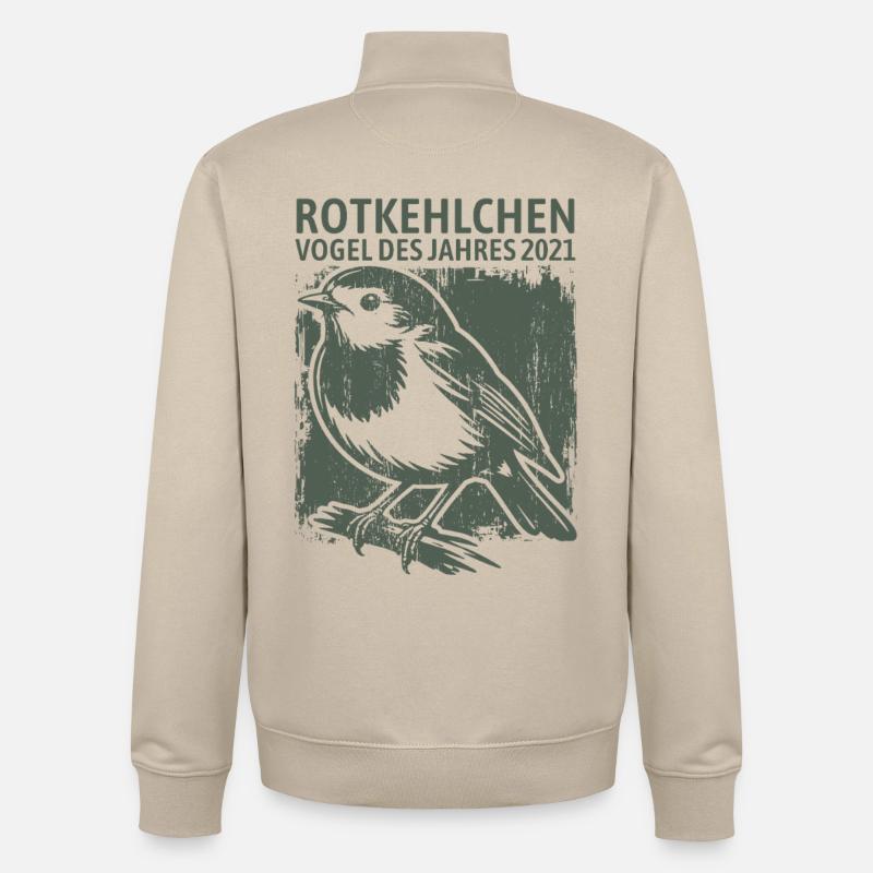 Oiseau Merle de l’année 2021 - Sweat zippé unisexe en coton bio Stanley/Stella - beige crème