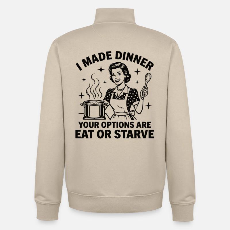 Küchen-Chef: Friss oder stirb! - Unisex Organic Zip Sweatshirt von Stanley/Stella - Cremebeige
