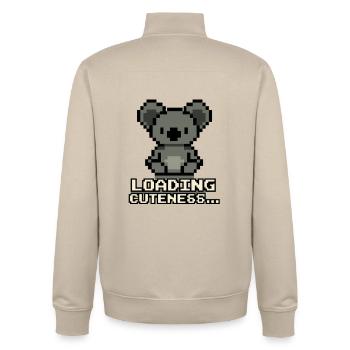 Pixelkoala Loading Cuteness - Unisex Organic Zip Sweatshirt von Stanley/Stella - Cremebeige - Hinten - AI Model Male 185 dark (185cm)